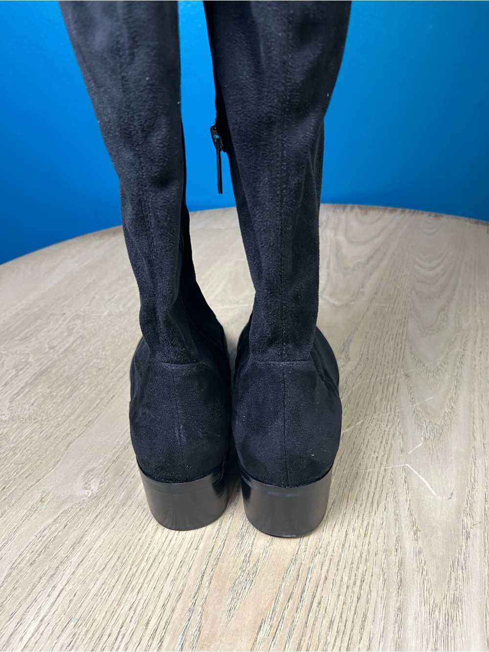 Marc Fisher Yaki OTK Over The Knee Black Faux Suede Boots Women’s Size 7.5 - Picture 6 of 9